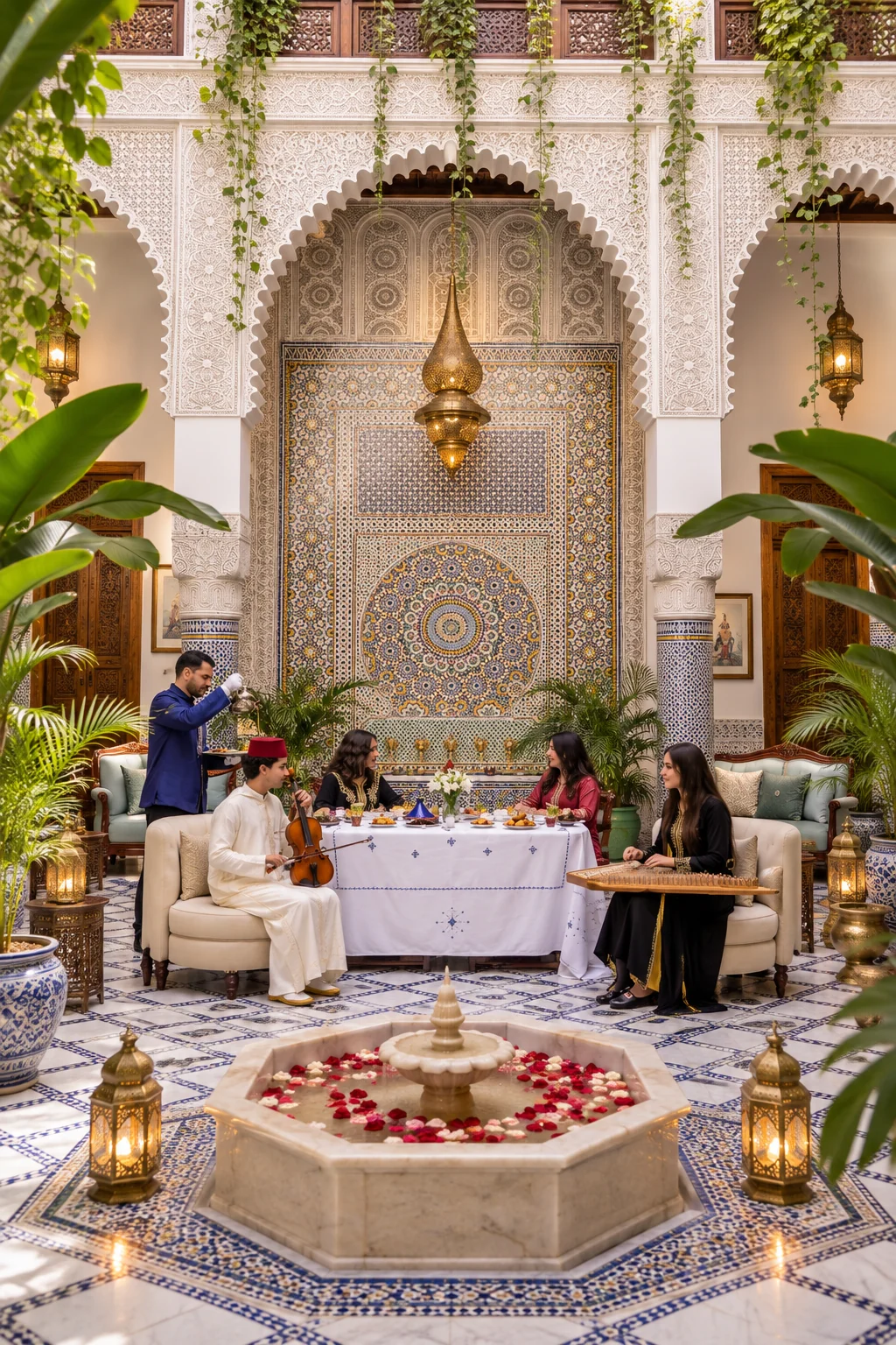 Terraza de un riad tradicional